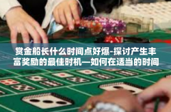 赏金船长什么时间点好爆-探讨产生丰富奖励的最佳时机—如何在适当的时间点好爆赏金船长-赏金船长什么时间点好爆